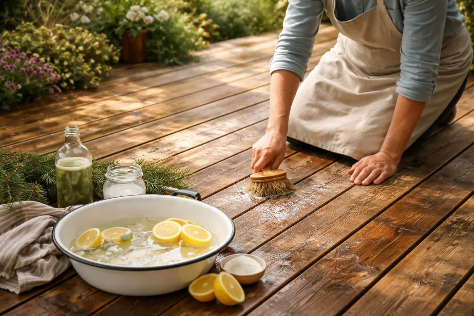découvrez les meilleures astuces de grand-mère pour nettoyer votre terrasse en bois naturellement et efficacement, sans produits chimiques.