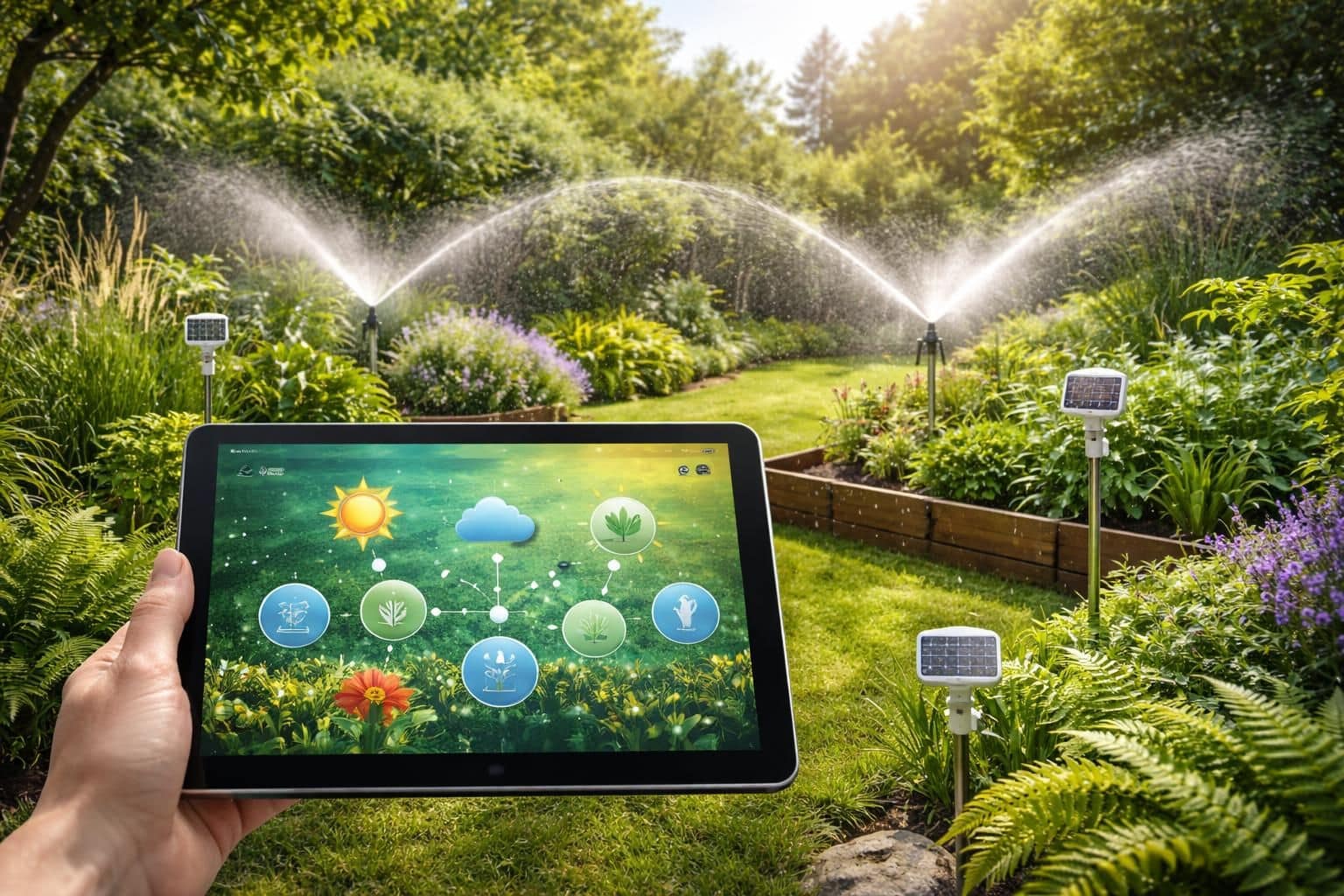 découvrez comment automatiser l'arrosage de votre jardin grâce à des capteurs météo et une tablette windows pour un entretien efficace et connecté.