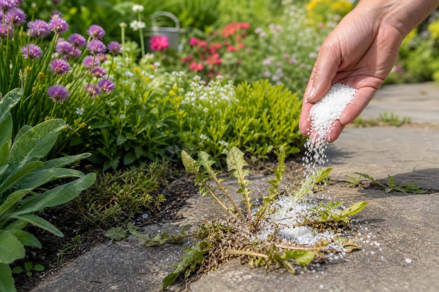 découvrez comment utiliser le gros sel pour désherber efficacement et naturellement votre jardin tout en protégeant vos plantes.