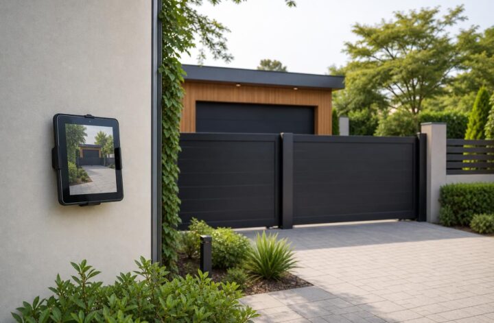 découvrez comment sécuriser facilement votre tablette ipad côté jardin grâce à un portail et garage combinés, alliant praticité et protection en un seul geste.