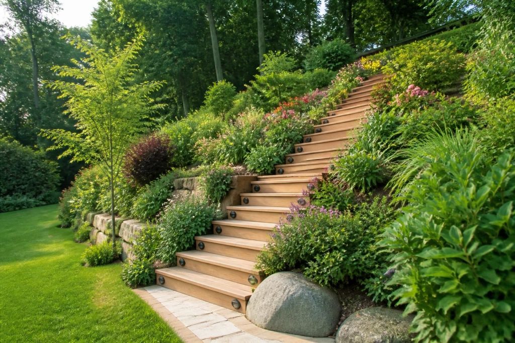 découvrez comment un escalier dans un talus pentu peut métamorphoser votre jardin en alliant praticité et esthétisme, tout en facilitant l'accès et en valorisant votre espace extérieur.